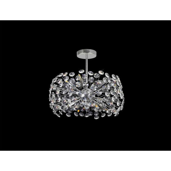 Nelson Lighting NL82029 Bulge 8 Light Ceiling Light Polished Chrome Crystal