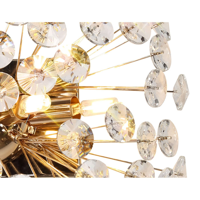 Nelson Lighting NL82069 Bulge 4 Light Wall Light French Gold Crystal