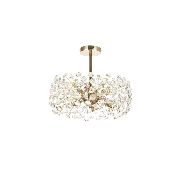 Nelson Lighting NL82079 Bulge 8 Light Ceiling Light French Gold Crystal