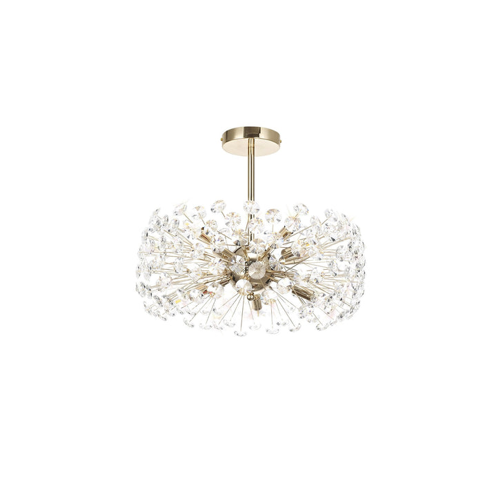 Nelson Lighting NL82079 Bulge 8 Light Ceiling Light French Gold Crystal