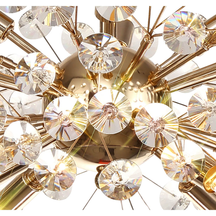 Nelson Lighting NL82079 Bulge 8 Light Ceiling Light French Gold Crystal