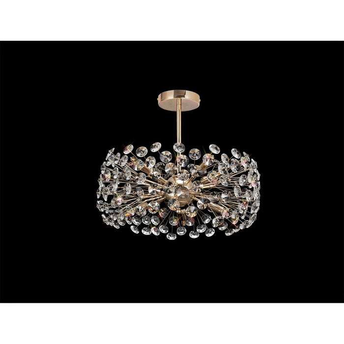 Nelson Lighting NL82079 Bulge 8 Light Ceiling Light French Gold Crystal