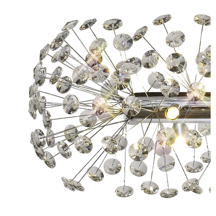 Nelson Lighting NL82929 Bulge 10 Light Oblong Linear Pendant Polished Chrome Crystal