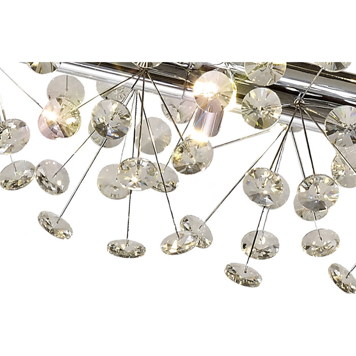 Nelson Lighting NL82939 Bulge 14 Light Oblong Linear Pendant Polished Chrome Crystal