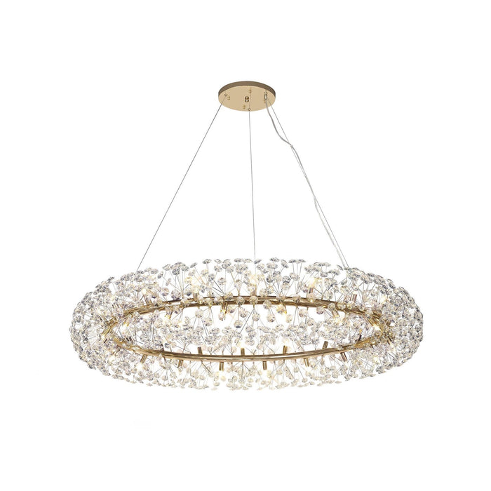 Nelson Lighting NL83859 Bulge 36 Light Pendant French Gold Crystal