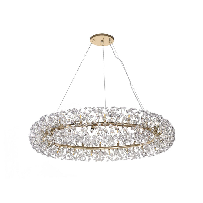 Nelson Lighting NL83859 Bulge 36 Light Pendant French Gold Crystal