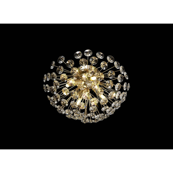 Nelson Lighting NL86939 Bulge 4 Light Ceiling Light French Gold Crystal