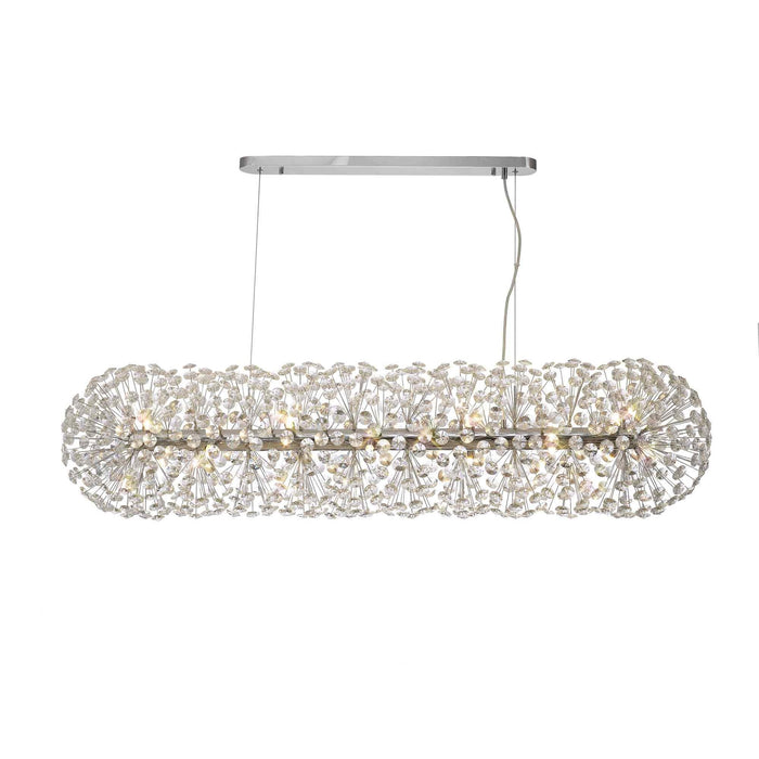 Nelson Lighting NL87769 Bulge 14 Light Oblong Linear Pendant Polished Chrome Crystal