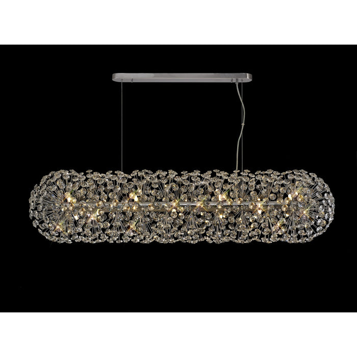 Nelson Lighting NL87769 Bulge 14 Light Oblong Linear Pendant Polished Chrome Crystal