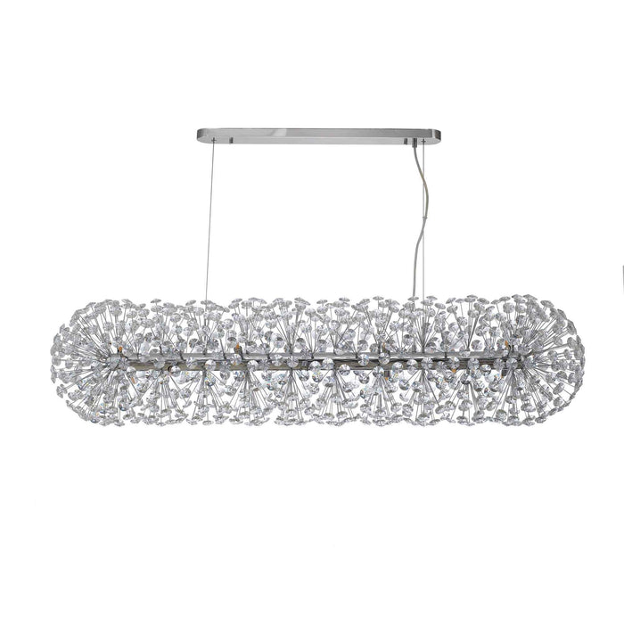 Nelson Lighting NL87769 Bulge 14 Light Oblong Linear Pendant Polished Chrome Crystal