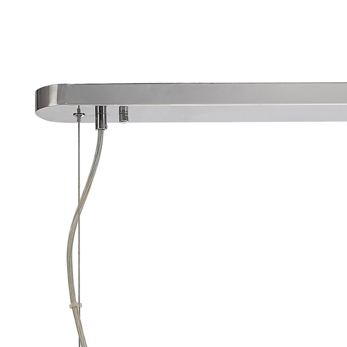 Nelson Lighting NL87769 Bulge 14 Light Oblong Linear Pendant Polished Chrome Crystal