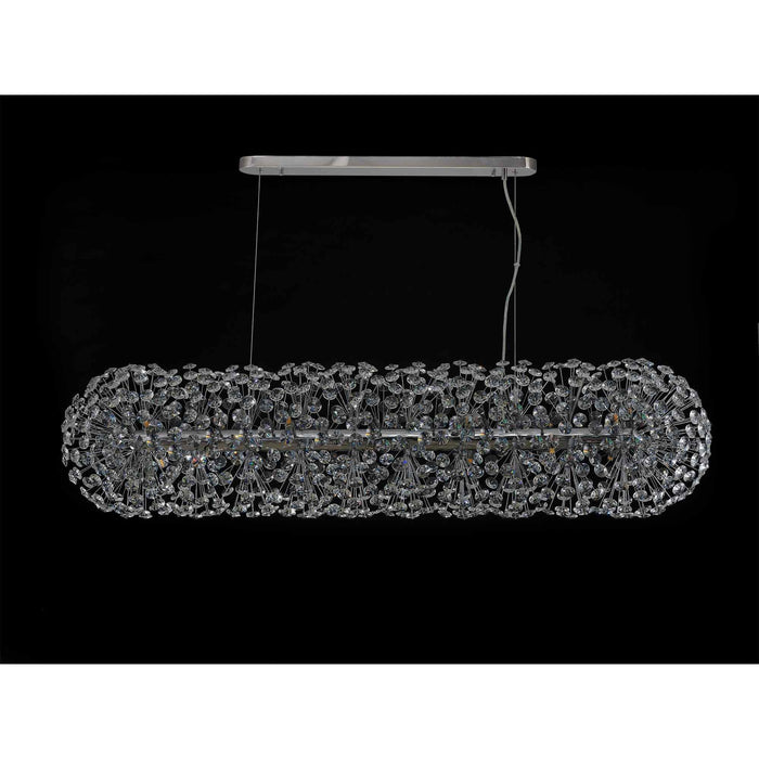 Nelson Lighting NL87769 Bulge 14 Light Oblong Linear Pendant Polished Chrome Crystal