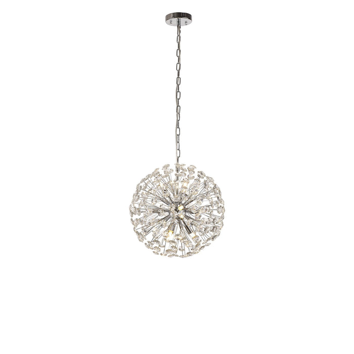 Nelson Lighting NL99739 Bulge 9 Light Pendant Polished Chrome Crystal