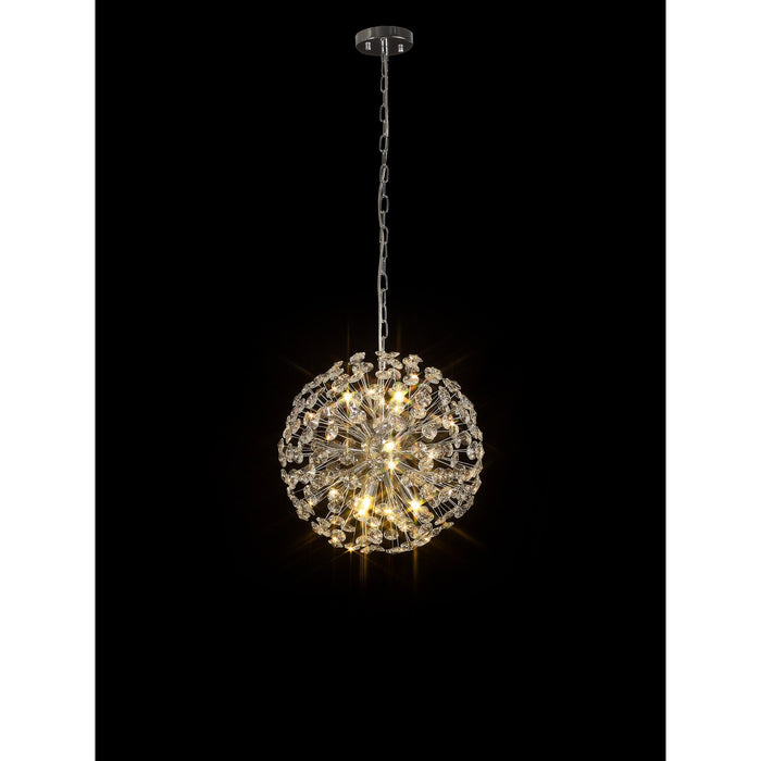 Nelson Lighting NL99739 Bulge 9 Light Pendant Polished Chrome Crystal