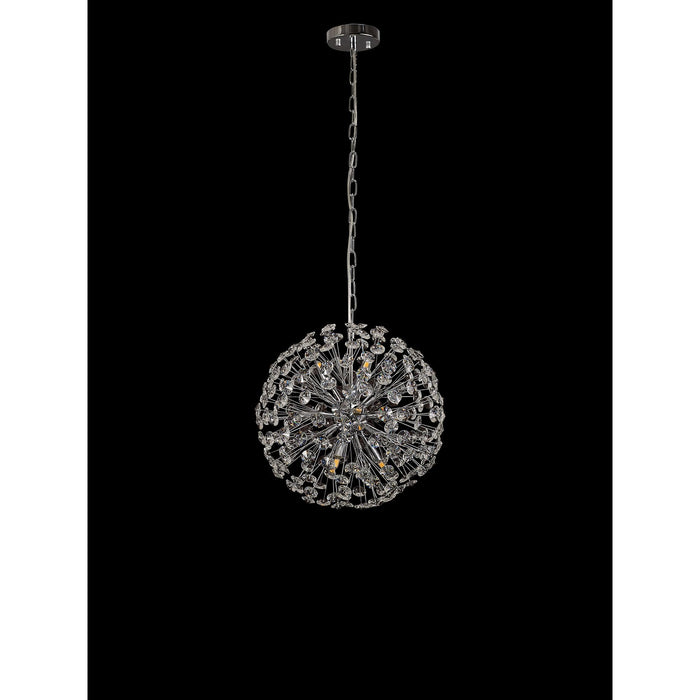 Nelson Lighting NL99739 Bulge 9 Light Pendant Polished Chrome Crystal