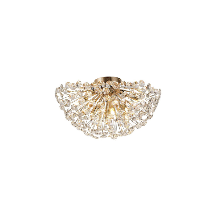 Nelson Lighting NL99809 Bulge 11 Light Ceiling Light French Gold Crystal