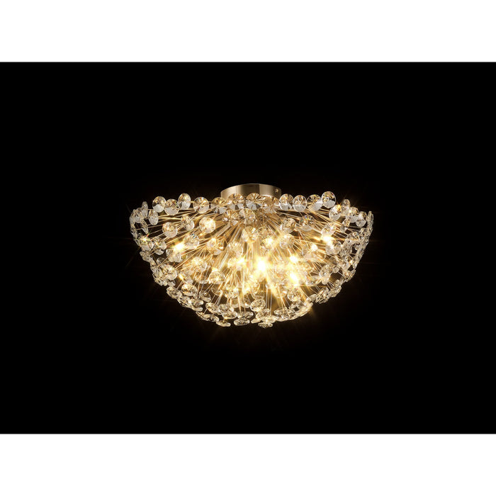 Nelson Lighting NL99809 Bulge 11 Light Ceiling Light French Gold Crystal