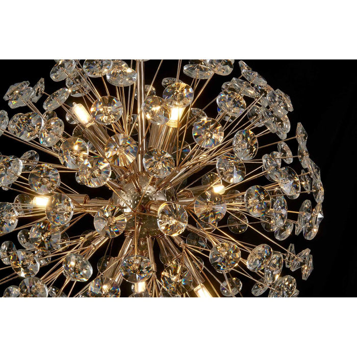 Nelson Lighting NL99829 Bulge 9 Light Pendant French Gold Crystal