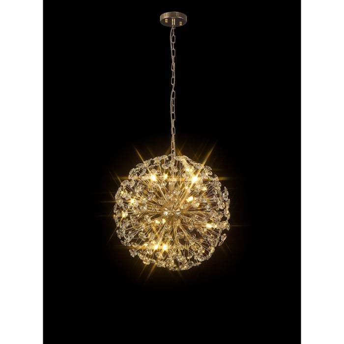 Nelson Lighting NL99839 Bulge 12 Light Pendant French Gold Crystal