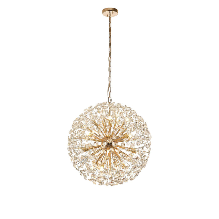 Nelson Lighting NL99849 Bulge 16 Light Pendant French Gold Crystal