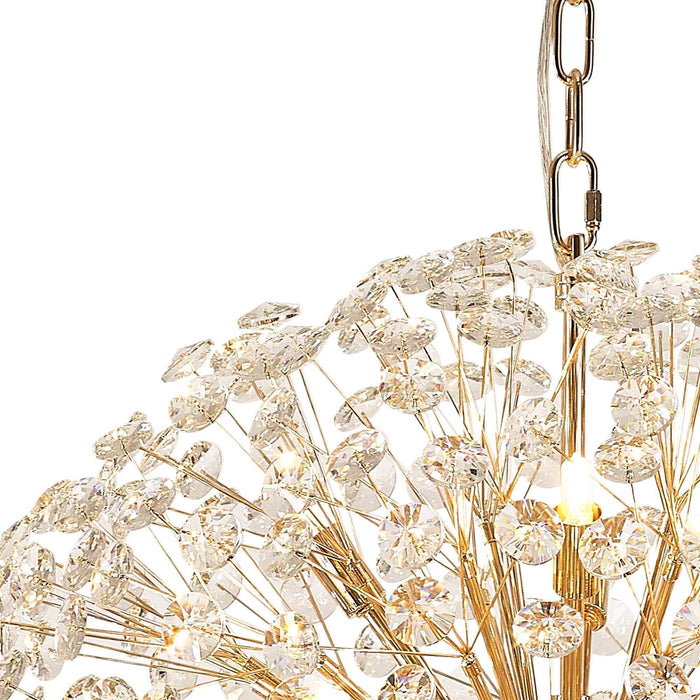 Nelson Lighting NL99849 Bulge 16 Light Pendant French Gold Crystal