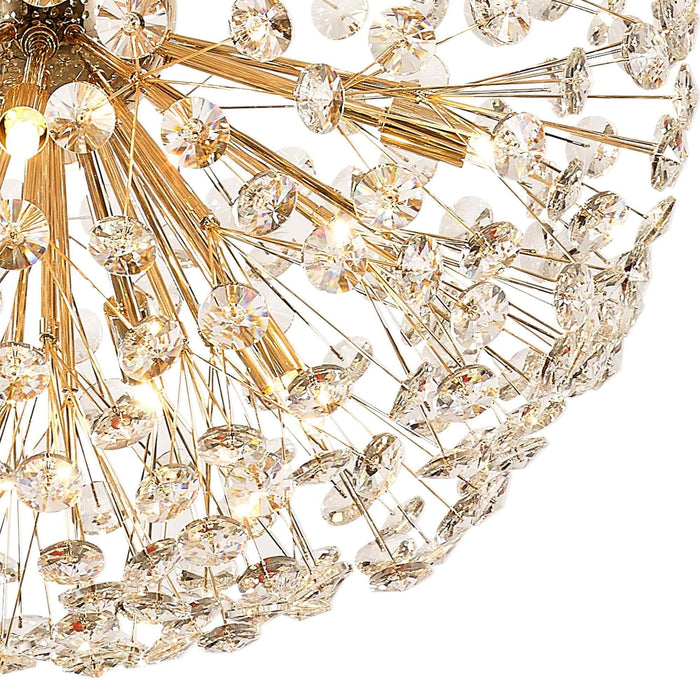 Nelson Lighting NL99849 Bulge 16 Light Pendant French Gold Crystal