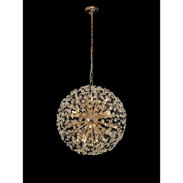 Nelson Lighting NL99849 Bulge 16 Light Pendant French Gold Crystal