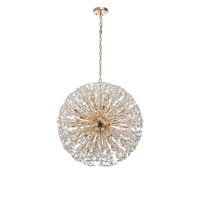 Nelson Lighting NL99859 Bulge 24 Light Pendant French Gold Crystal