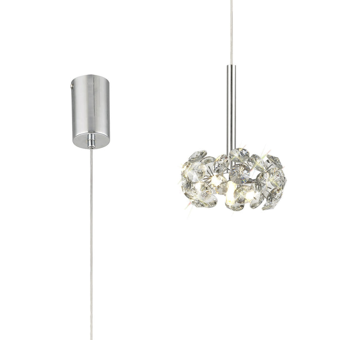 Nelson Lighting NLK04909 Bulge 1 Light Pendant Polished Chrome Crystal