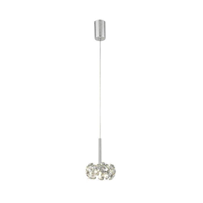 Nelson Lighting NLK04909 Bulge 1 Light Pendant Polished Chrome Crystal