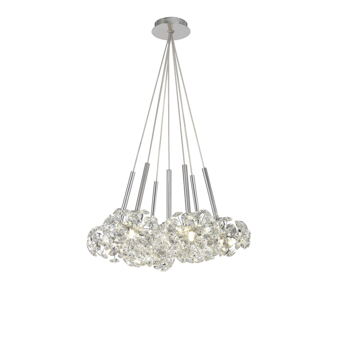 Nelson Lighting NLK04919 Bulge 7 Light Cluster Pendant Polished Chrome Crystal