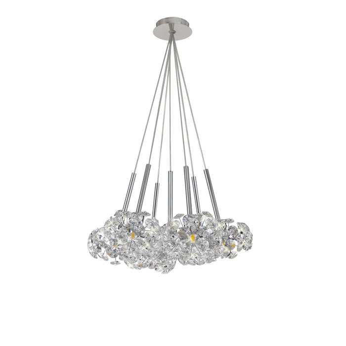 Nelson Lighting NLK04919 Bulge 7 Light Cluster Pendant Polished Chrome Crystal