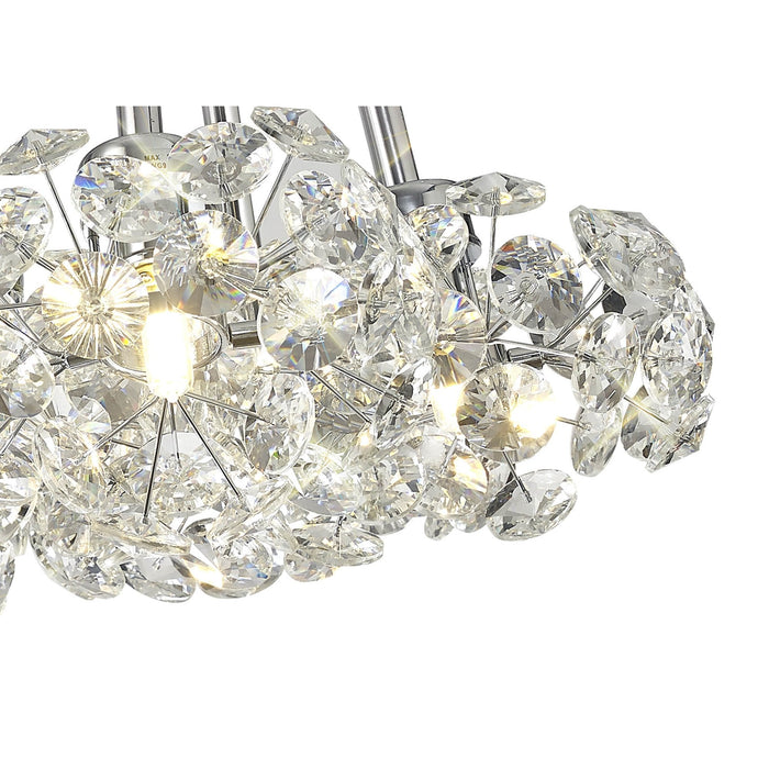 Nelson Lighting NLK04919 Bulge 7 Light Cluster Pendant Polished Chrome Crystal