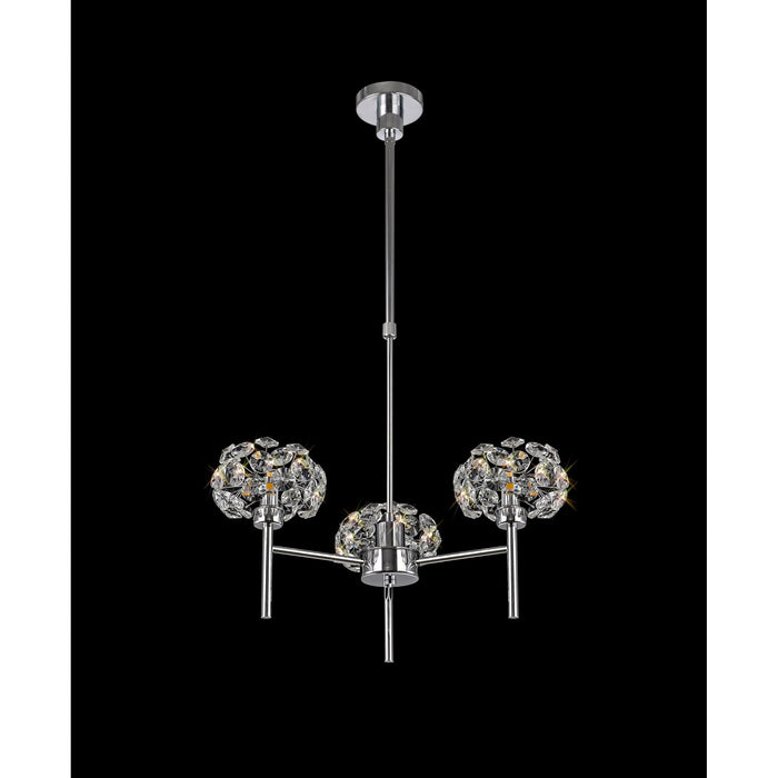 Nelson Lighting NLK04989 Bulge 3 Light Pendant/Ceiling Light Polished Chrome Crystal