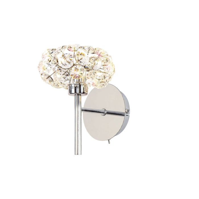 Nelson Lighting NLK05019 Bulge 1 Light Wall Light Polished Chrome Crystal