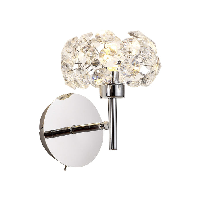 Nelson Lighting NLK05089 Bulge 1 Light Wall Light Polished Chrome Crystal