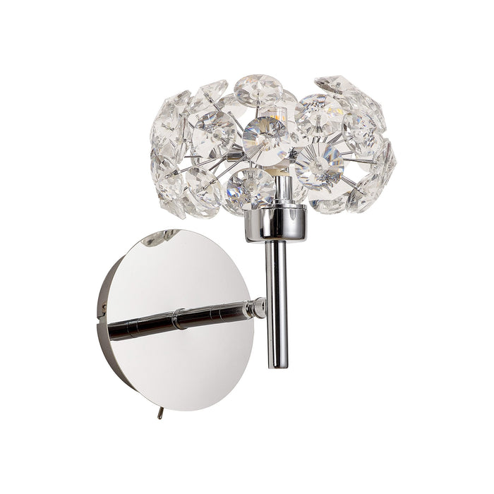 Nelson Lighting NLK05089 Bulge 1 Light Wall Light Polished Chrome Crystal