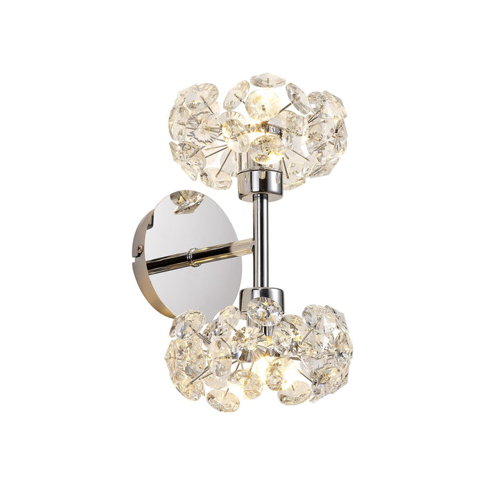 Nelson Lighting NLK05099 Bulge 2 Light Wall Light Polished Chrome Crystal