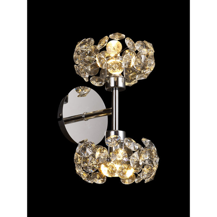 Nelson Lighting NLK05099 Bulge 2 Light Wall Light Polished Chrome Crystal