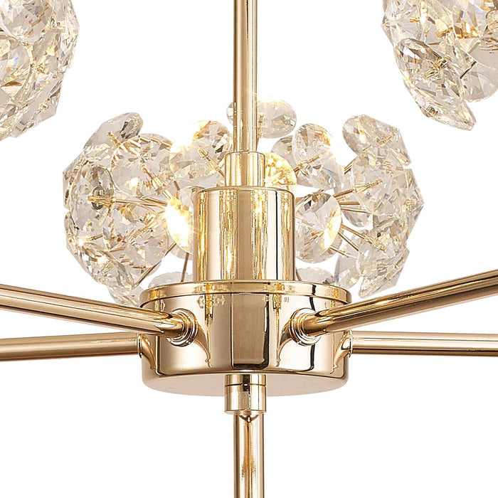 Nelson Lighting NLK08969 Bulge 5 Light Pendant/Ceiling Light French Gold Crystal