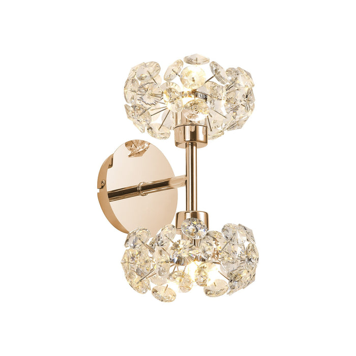 Nelson Lighting NLK13599 Bulge 2 Light Wall Light French Gold Crystal