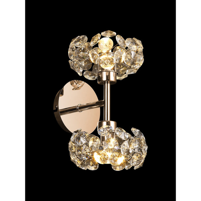 Nelson Lighting NLK13599 Bulge 2 Light Wall Light French Gold Crystal