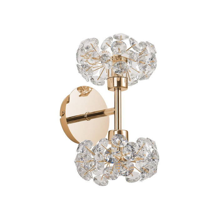 Nelson Lighting NLK13599 Bulge 2 Light Wall Light French Gold Crystal