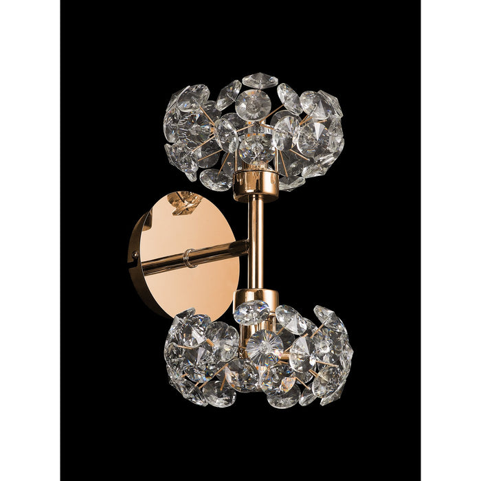 Nelson Lighting NLK13599 Bulge 2 Light Wall Light French Gold Crystal