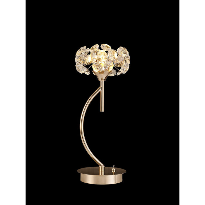 Nelson Lighting NLK15459 Bulge 1 Light Table Lamp French Gold Crystal