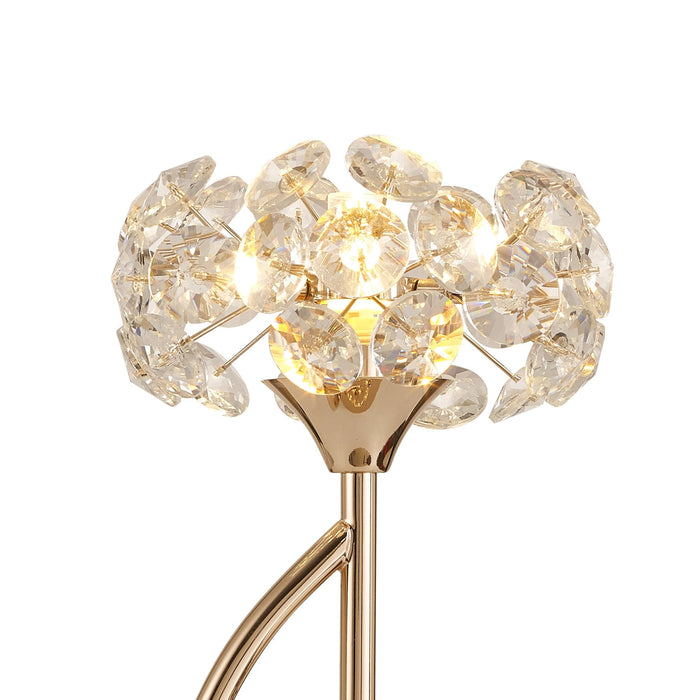 Nelson Lighting NLK15459 Bulge 1 Light Table Lamp French Gold Crystal