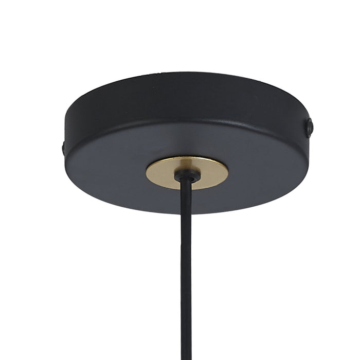 Nelson Lighting NL86719 Candio 1 Light Double Ring Pendant Matt Black Painted Gold