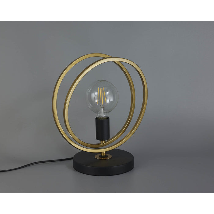 Nelson Lighting NL86759 Candio 1 Light Table Lamp Matt Black Painted Gold