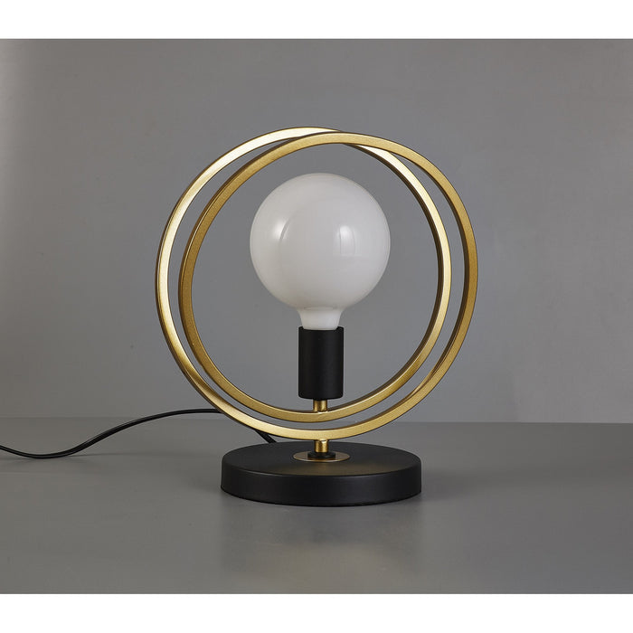 Nelson Lighting NL86759 Candio 1 Light Table Lamp Matt Black Painted Gold