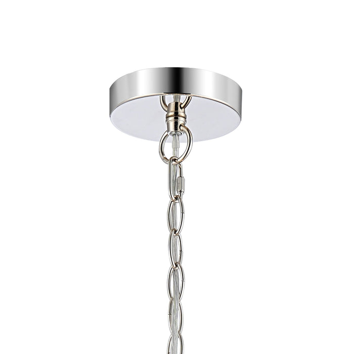 Nelson Lighting NL99919 Char 6 Light Round Pendant Polished Nickel Clear